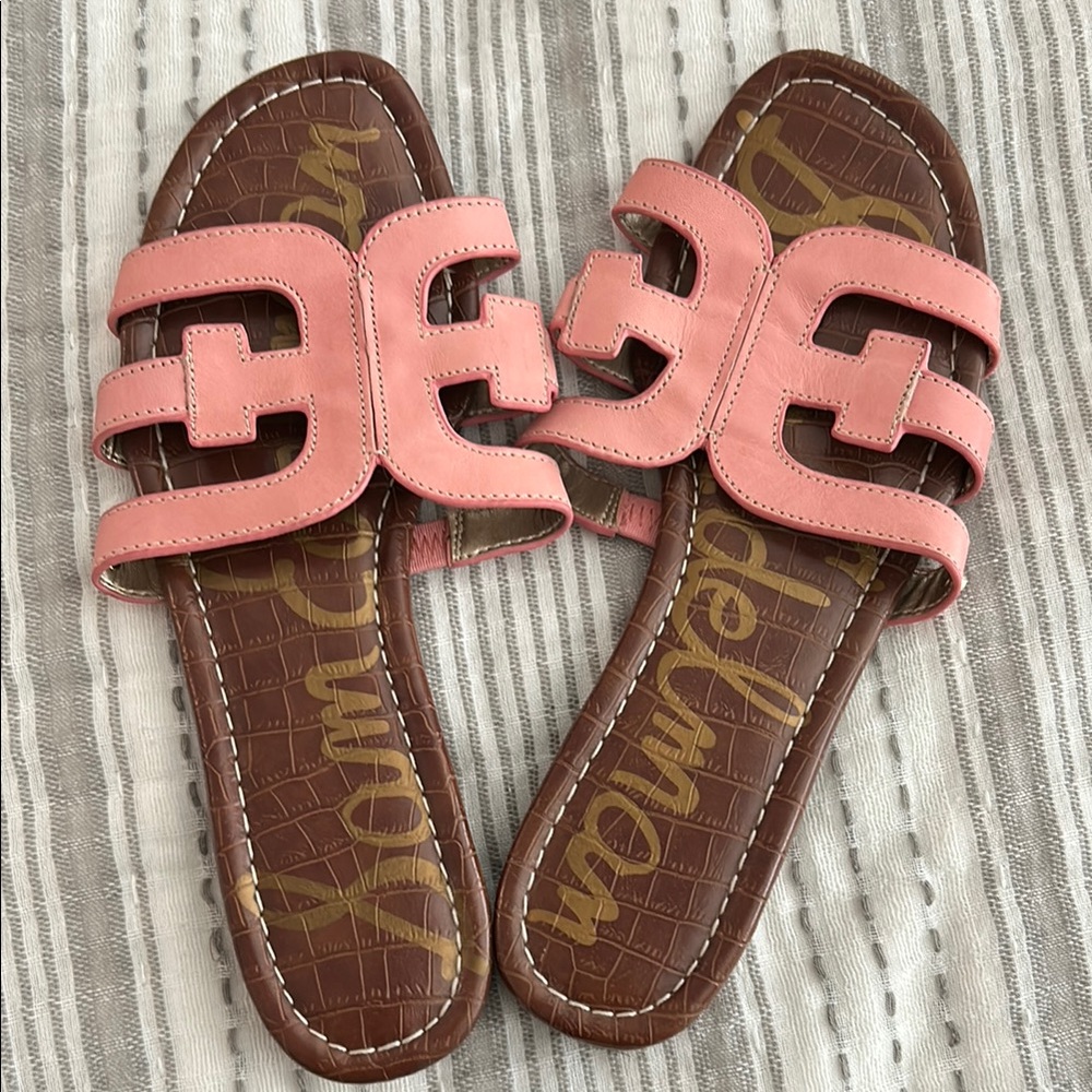 Sam Edelman Pink and Brown Slide Sandals